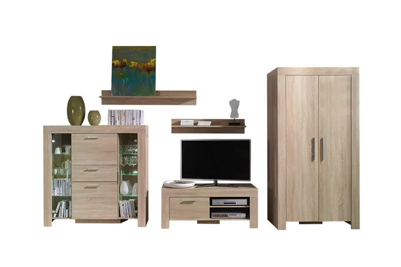 Aberfelt Möbelset För Vardagsrum, Brun