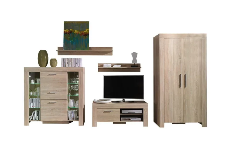 Aberfelt Möbelset För Vardagsrum, Brun