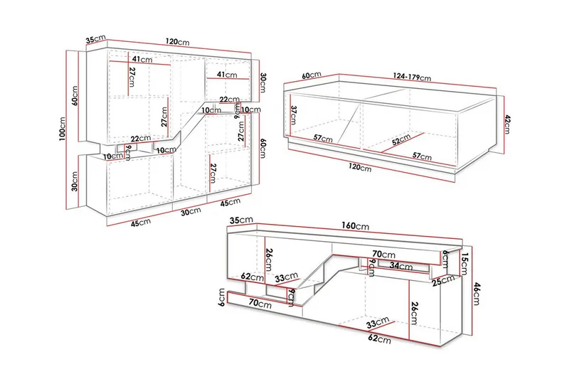 Carbost Möbelset För Vardagsrum White - Möbler - Vardagsrum - Möbelset för vardagsrum