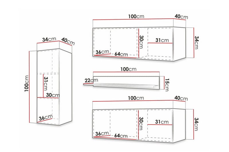 Dunvegan Möbelset För Vardagsrum Black - Möbler - Vardagsrum - Möbelset för vardagsrum
