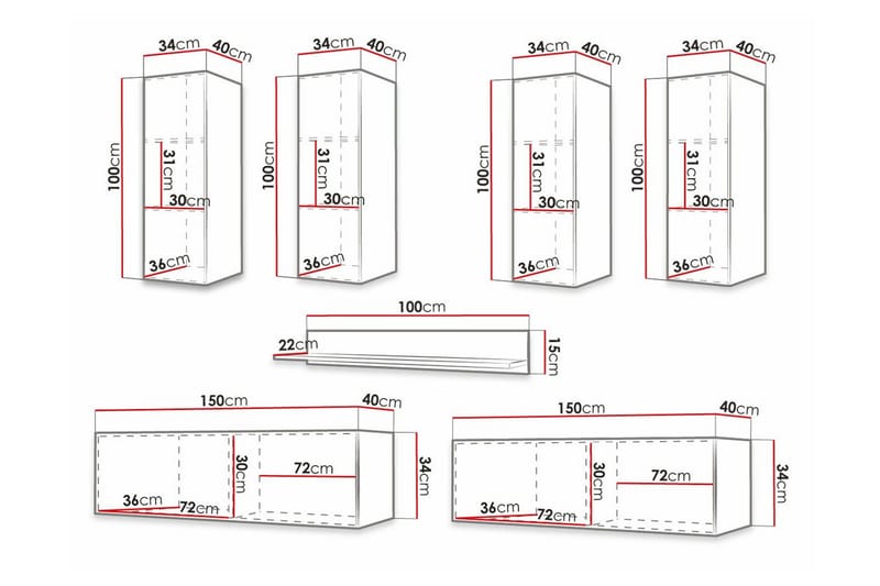 Dunvegan Möbelset För Vardagsrum Black - Möbler - Vardagsrum - Möbelset för vardagsrum