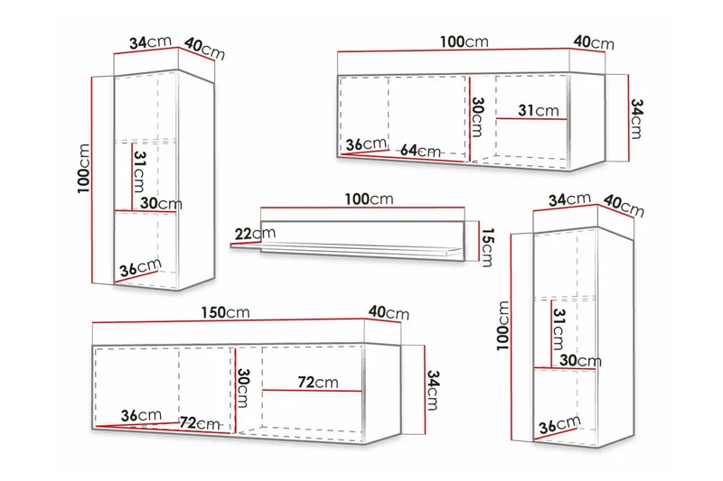 Dunvegan Möbelset För Vardagsrum Black - Möbler - Vardagsrum - Möbelset för vardagsrum
