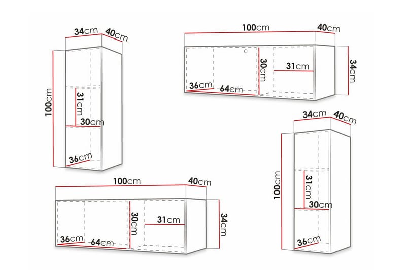 Dunvegan Möbelset För Vardagsrum NO_BRAND Black - Möbler - Vardagsrum - Möbelset för vardagsrum