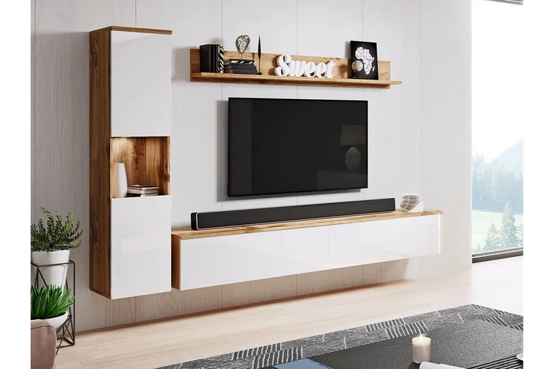 Galbally Möbelset För Vardagsrum Brown - Möbler - Vardagsrum - Möbelset för vardagsrum