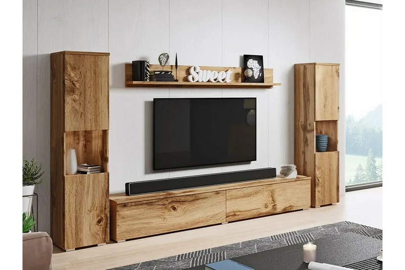 Galbally Möbelset För Vardagsrum Brown - Möbler - Vardagsrum - Möbelset för vardagsrum