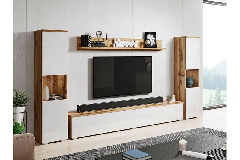 Galbally Möbelset För Vardagsrum Brown - Möbler - Vardagsrum - Möbelset för vardagsrum