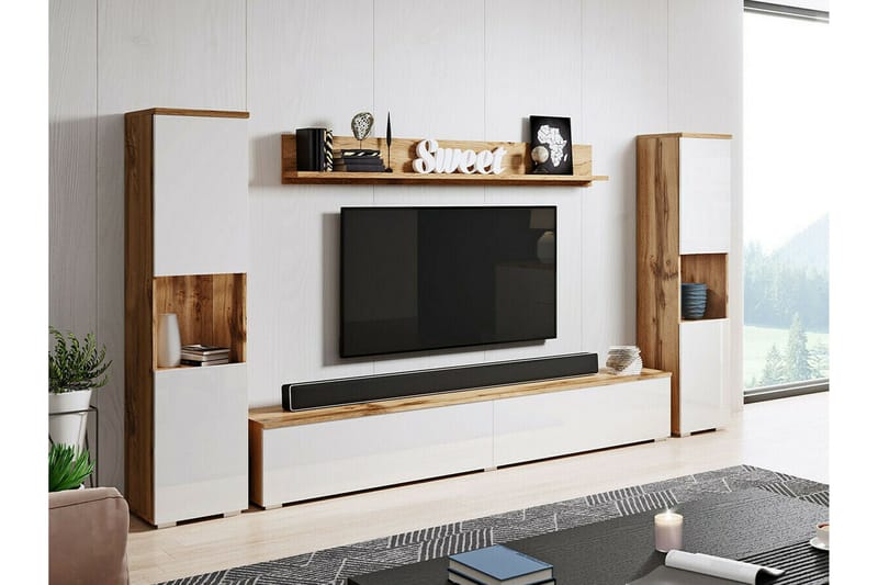 Galbally Möbelset För Vardagsrum Brown - Möbler - Vardagsrum - Möbelset för vardagsrum