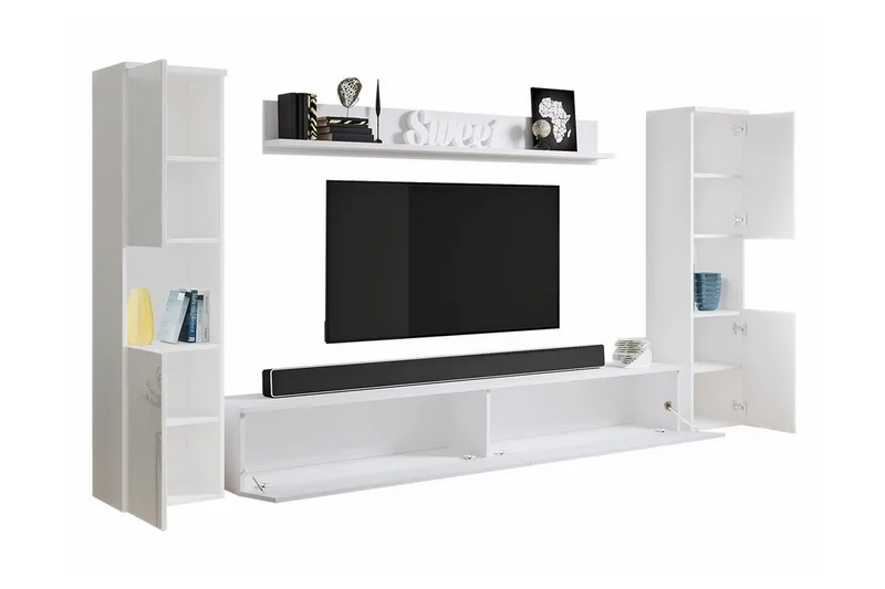 Galbally Möbelset För Vardagsrum - Vit - Möbler - Vardagsrum - Möbelset för vardagsrum