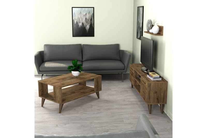 GOUTUM Möbelset 30x138 cm Valnöt - Möbelset för vardagsrum
