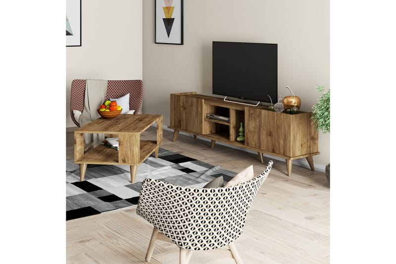 GOUTUM Möbelset 34x180 cm Valnöt - Möbelset för vardagsrum