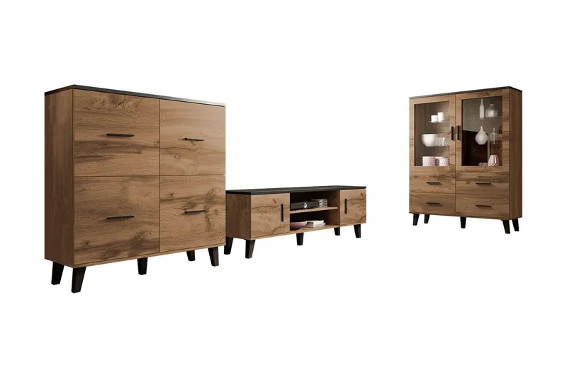 Kardos Vardagsrumsset - Natur/Svart - Möbler - Vardagsrum - Möbelset för vardagsrum