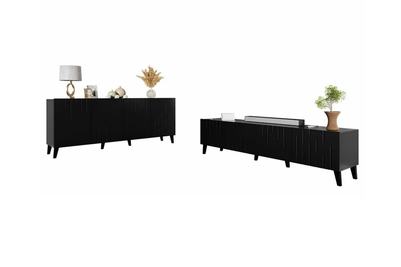 Kintore Möbelset För Vardagsrum Black