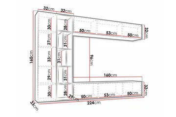 Kintore Möbelset För Vardagsrum - Vit - Möbler - Vardagsrum - Möbelset för vardagsrum