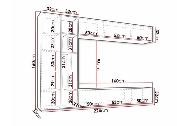 Kintore Möbelset För Vardagsrum - Vit - Möbler - Vardagsrum - Möbelset för vardagsrum