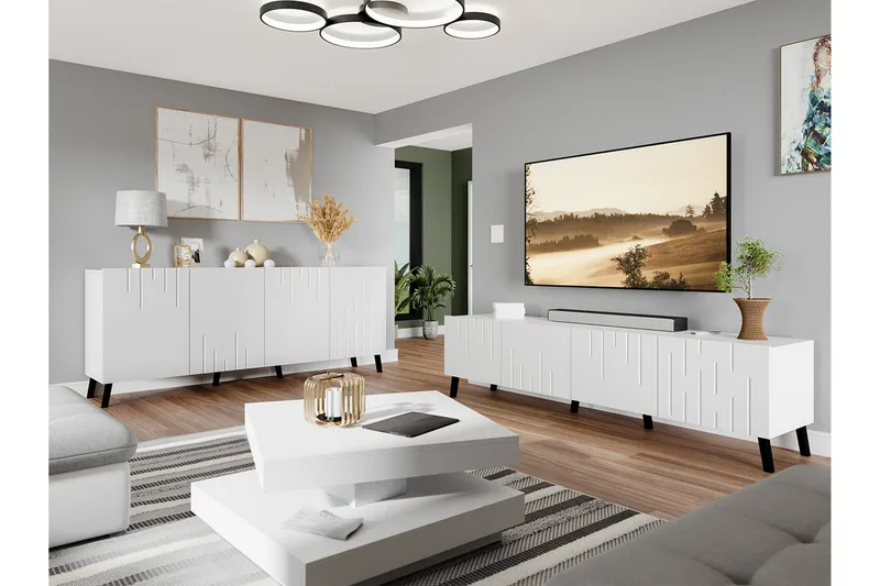 Kintore Möbelset För Vardagsrum White - Möbler - Vardagsrum - Möbelset för vardagsrum