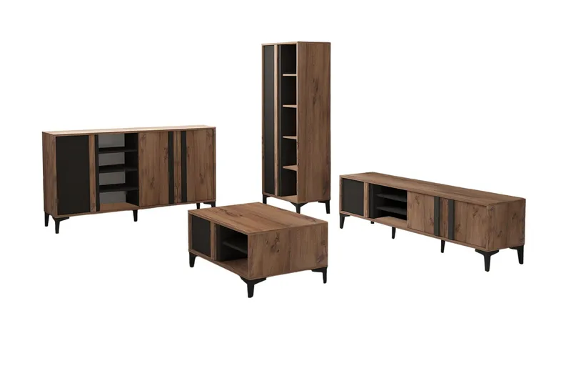 Lacin Möbelset För Vardagsrum - Antracit - Möbler - Vardagsrum - Möbelset för vardagsrum