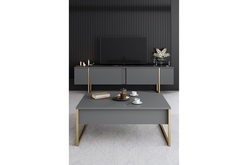 Luxe Möbelset För Vardagsrum - Antracit - Möbler - Vardagsrum - Möbelset för vardagsrum