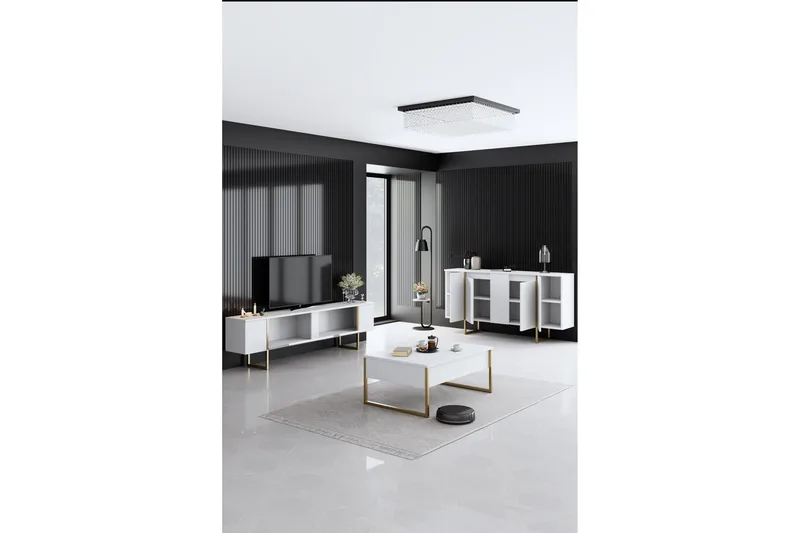 Luxe Möbelset För Vardagsrum - Vit - Möbler - Vardagsrum - Möbelset för vardagsrum