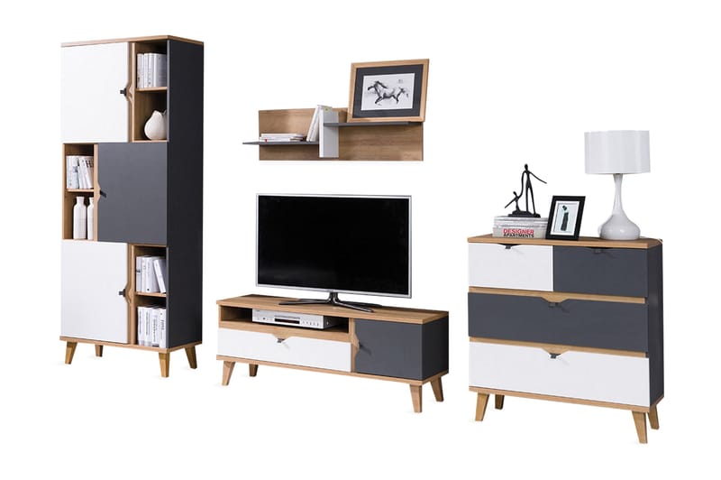 Memone Vardagsrumsset - Beige/Grå/Vit - Möbler - Vardagsrum - Möbelset för vardagsrum