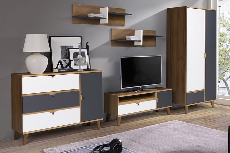 Memone Vardagsrumsset - Beige/Grå/Vit - Möbler - Vardagsrum - Möbelset för vardagsrum