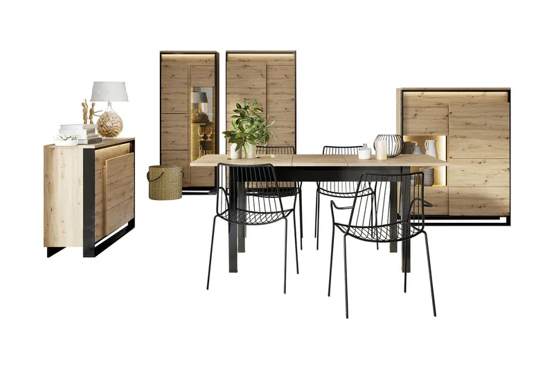 Quant Vardagsrumsset - Ek/Svart - Möbler - Vardagsrum - Möbelset för vardagsrum