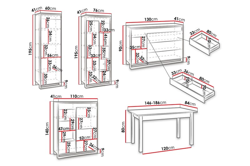 Quant Vardagsrumsset - Ek/Svart - Möbler - Vardagsrum - Möbelset för vardagsrum