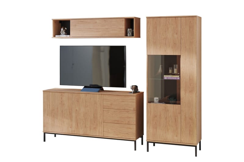 Querty Vardagsrumsset 3 Delar - Natur - Möbler - Vardagsrum - Möbelset för vardagsrum