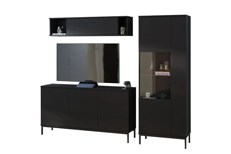 Querty Vardagsrumsset 3 Delar - Svart - Möbler - Vardagsrum - Möbelset för vardagsrum