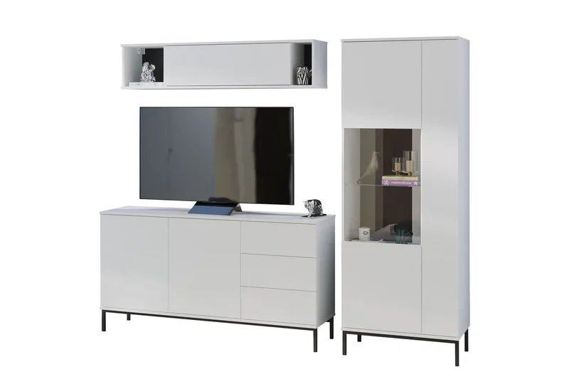 Querty Vardagsrumsset 3 Delar - Vit - Möbler - Vardagsrum - Möbelset för vardagsrum