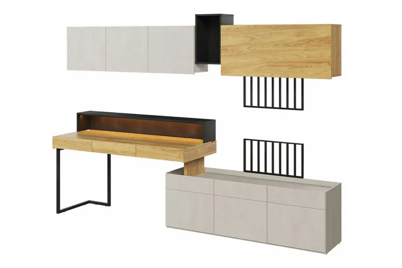 Rathmore Möbelset För Vardagsrum, Svart