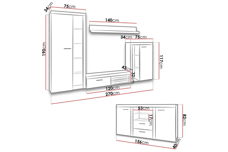 Rumba Soffgrupp - Ek - Möbler - Vardagsrum - Möbelset för vardagsrum