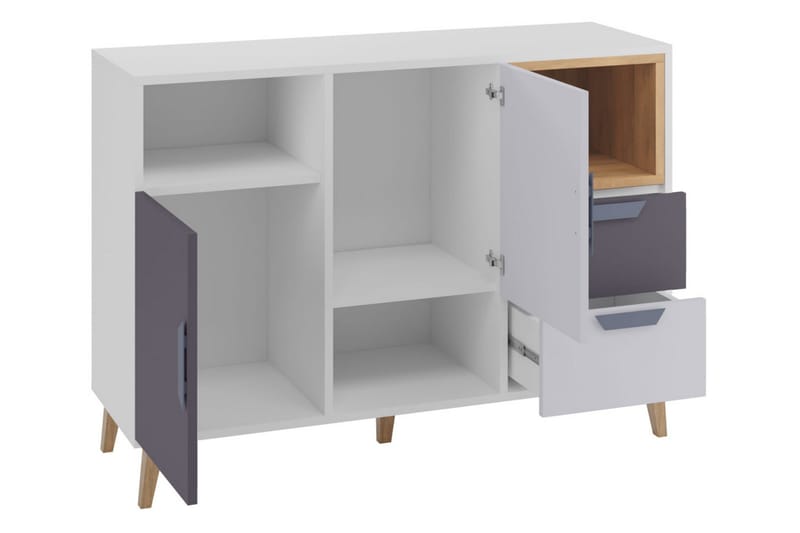 Sayuki Möbelset För Vardagsrum - Vit/Grå - Möbler - Vardagsrum - Möbelset för vardagsrum
