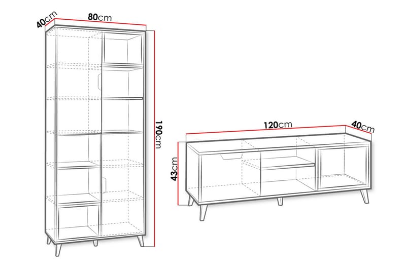 Sayuki Möbelset För Vardagsrum - Vit/Grå - Möbler - Vardagsrum - Möbelset för vardagsrum