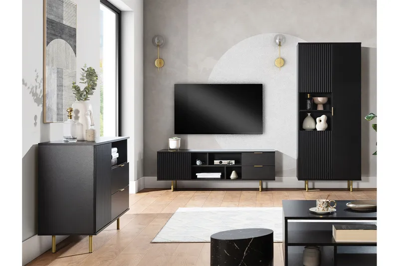 Staffin Möbelset För Vardagsrum - Svart - Möbler - Vardagsrum - Möbelset för vardagsrum