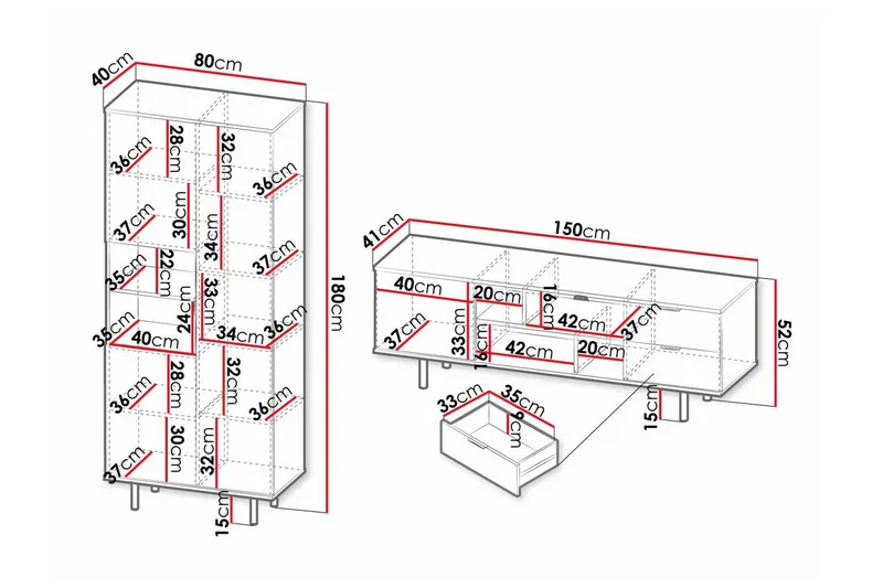 Staffin Möbelset För Vardagsrum - Svart - Möbler - Vardagsrum - Möbelset för vardagsrum