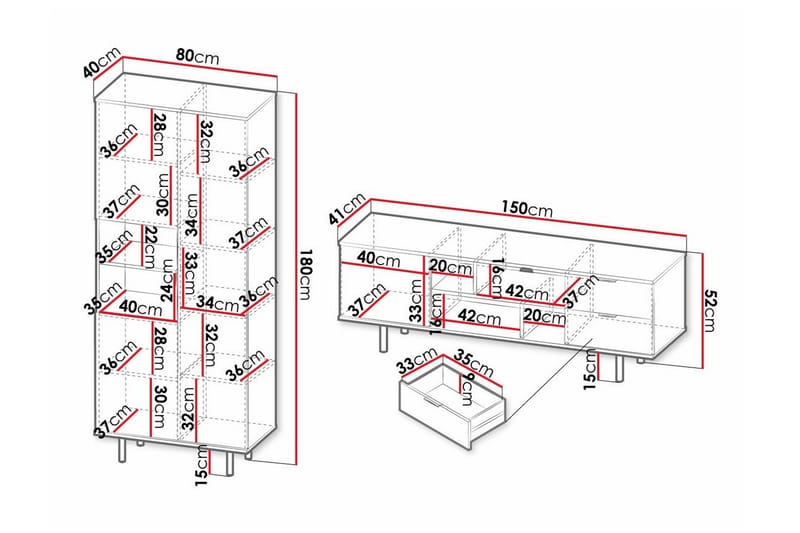 Staffin Möbelset För Vardagsrum - Svart - Möbler - Vardagsrum - Möbelset för vardagsrum