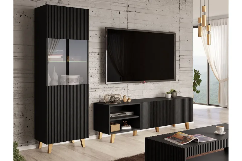 Strontian Möbelset För Vardagsrum Scandinavian Choice Black - Möbler - Vardagsrum - Möbelset för vardagsrum