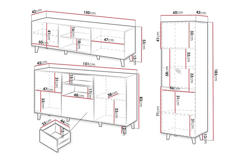 Strontian Möbelset För Vardagsrum Scandinavian Choice Black - Möbler - Vardagsrum - Möbelset för vardagsrum