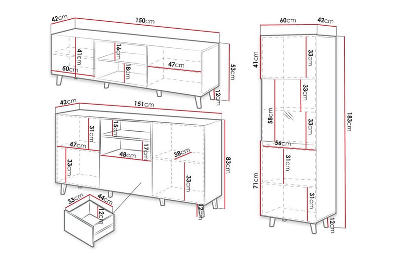 Strontian Möbelset För Vardagsrum Scandinavian Choice Black - Möbler - Vardagsrum - Möbelset för vardagsrum