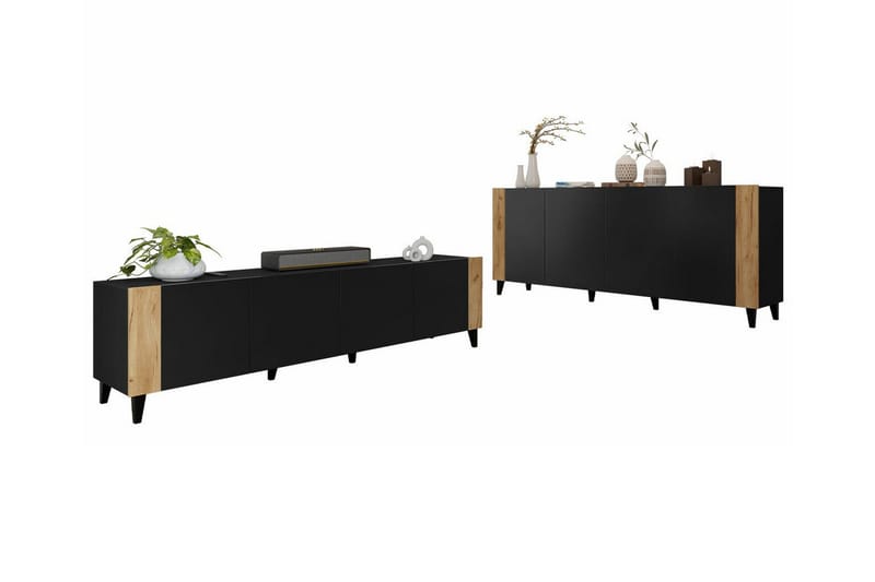 Strontian Möbelset För Vardagsrum Scandinavian Choice Black