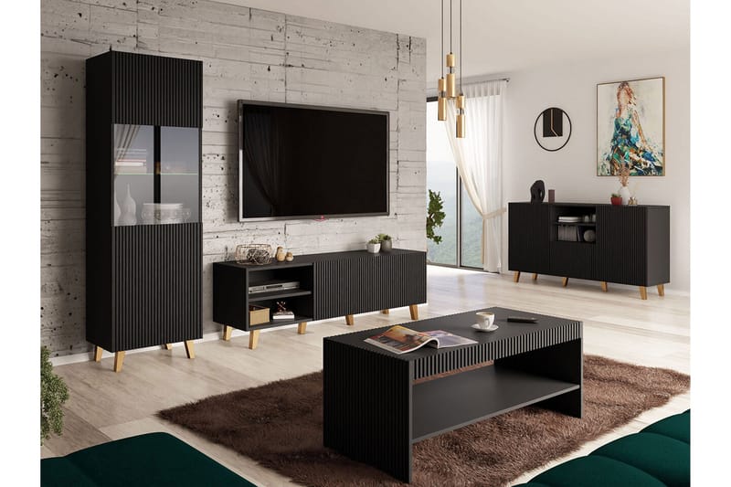 Strontian Möbelset För Vardagsrum Scandinavian Choice Black - Möbler - Vardagsrum - Möbelset för vardagsrum