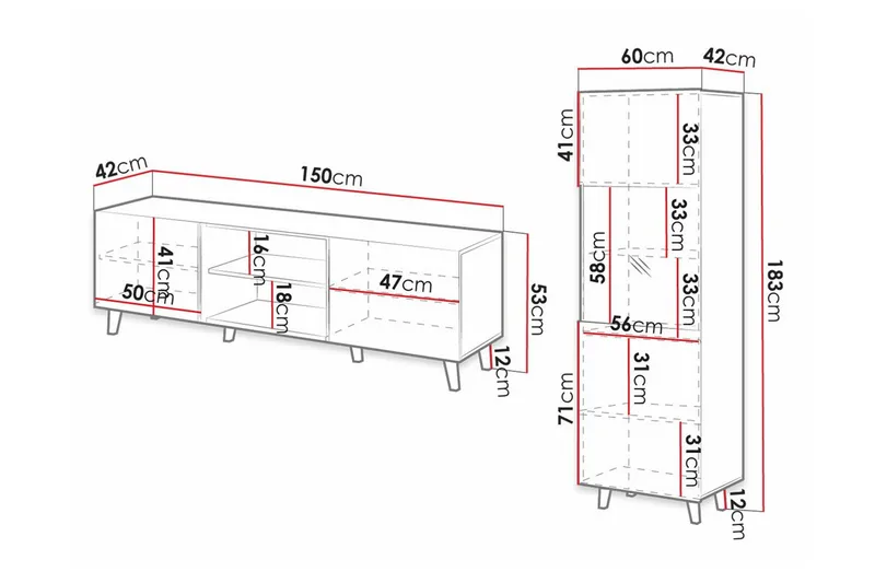 Strontian Möbelset För Vardagsrum Scandinavian Choice Black - Möbler - Vardagsrum - Möbelset för vardagsrum