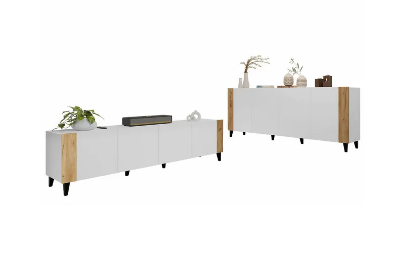 Strontian Möbelset För Vardagsrum Scandinavian Choice White
