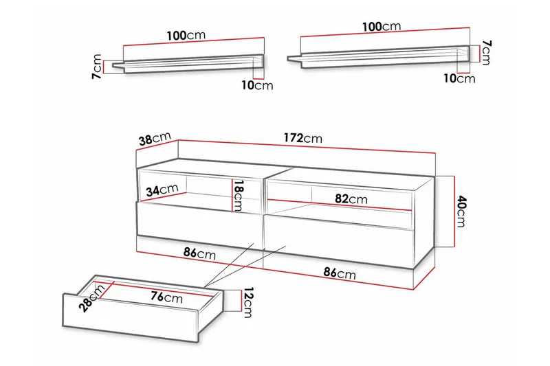 Summerville Möbelset För Vardagsrum White - Möbler - Vardagsrum - Möbelset för vardagsrum