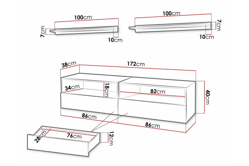 Summerville Möbelset För Vardagsrum White - Möbler - Vardagsrum - Möbelset för vardagsrum