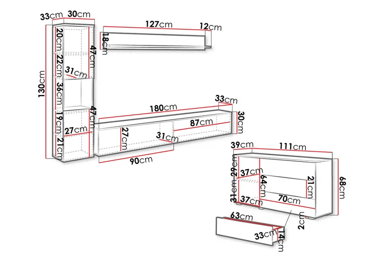 Valga Möbelset För Vardagsrum Natur|Vit - Natur/Vit - Möbler - Vardagsrum - Möbelset för vardagsrum