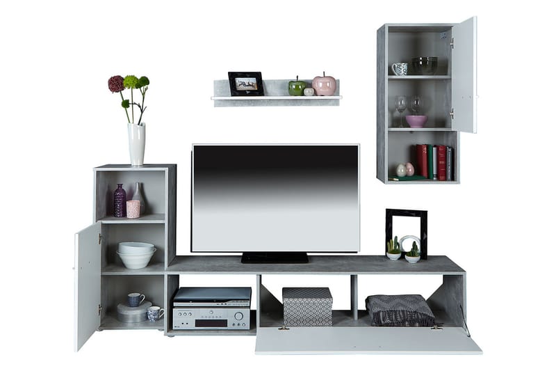 ZIEGLER Vardagsrumsset 221x40x184 cm - Grå/Vit - Möbler - Vardagsrum - Möbelset för vardagsrum