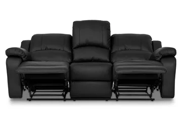 Norbo Soffgrupp 3-sits+2-sits Konstläder - Svart - Möbler - Vardagsrum - Soffgrupper