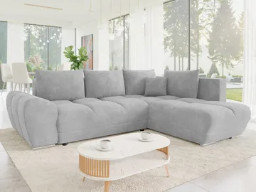 Ostra 4-sits Bäddsoffa divan höger med förvaring - Grå - Möbler - Vardagsrum - Bäddsoffor