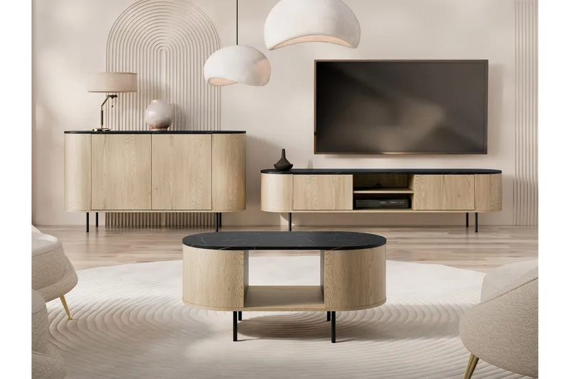 Pantego Möbelset För Vardagsrum - Brun - Möbler - Vardagsrum - Möbelset för vardagsrum